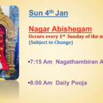 Sun 4th Jan – Nagar Abishegam